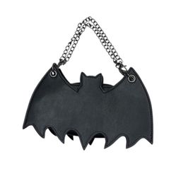 Banned Alternative Black Bat  Purse with Chain