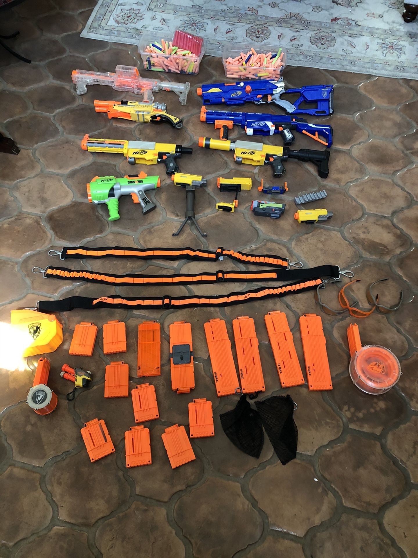 Nerf Gun Lot with Accessories & Darts
