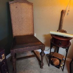 Antique Wooden Chair And Table