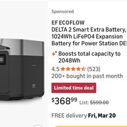 EF ECOFLOW DELTA 2 Smart Extra Battery, 1024Wh