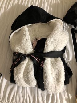 The hoodie robe black xs/s