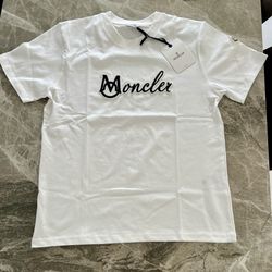 MONCLER Embroidered Varsity Logo Cotton T-shirt (Large)