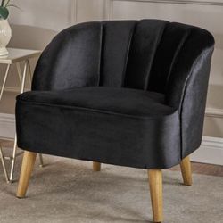Brand New —(-2-)—Amaia Black Upholstered Club Chair  (color—black)