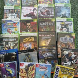 Pokémon, Gameboy, Xbox 360, Xbox, PS4, Nintendo Switch, PlayStation 2, Mortal Kombat, Super Mario Galaxy 2, Video Games