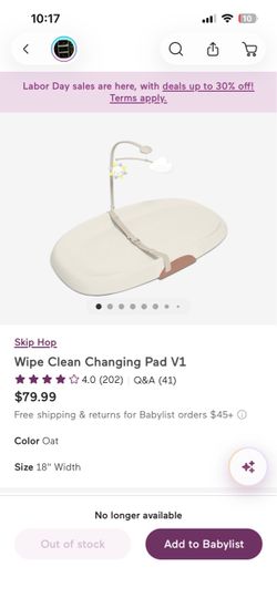 Skip Hop Wipe Clean Changing Pad