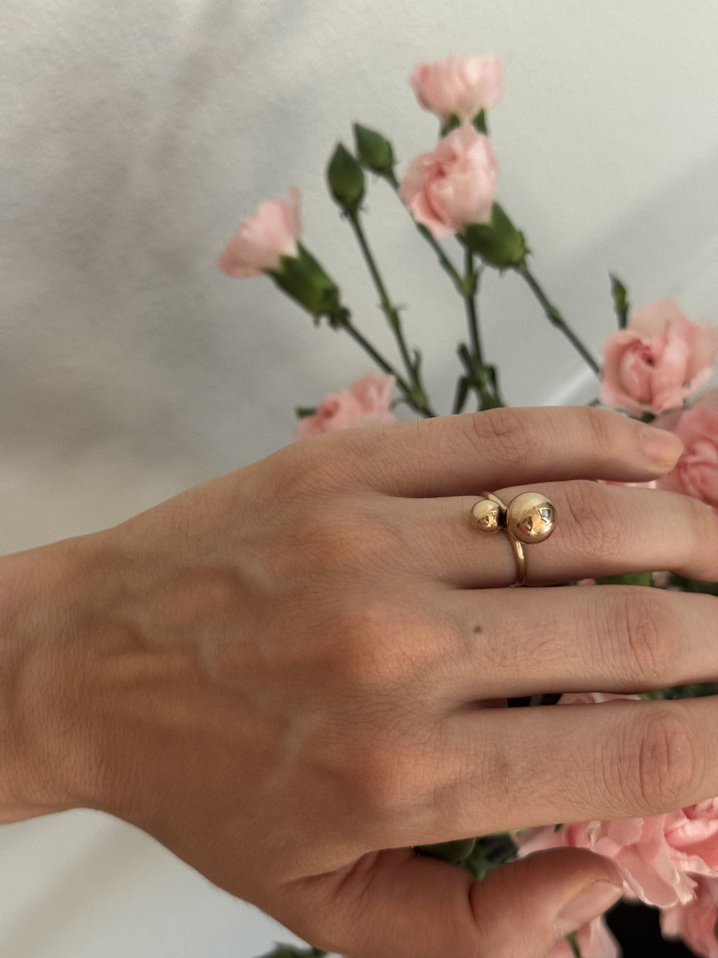 Gold/ Silver Ring With Polish Domes