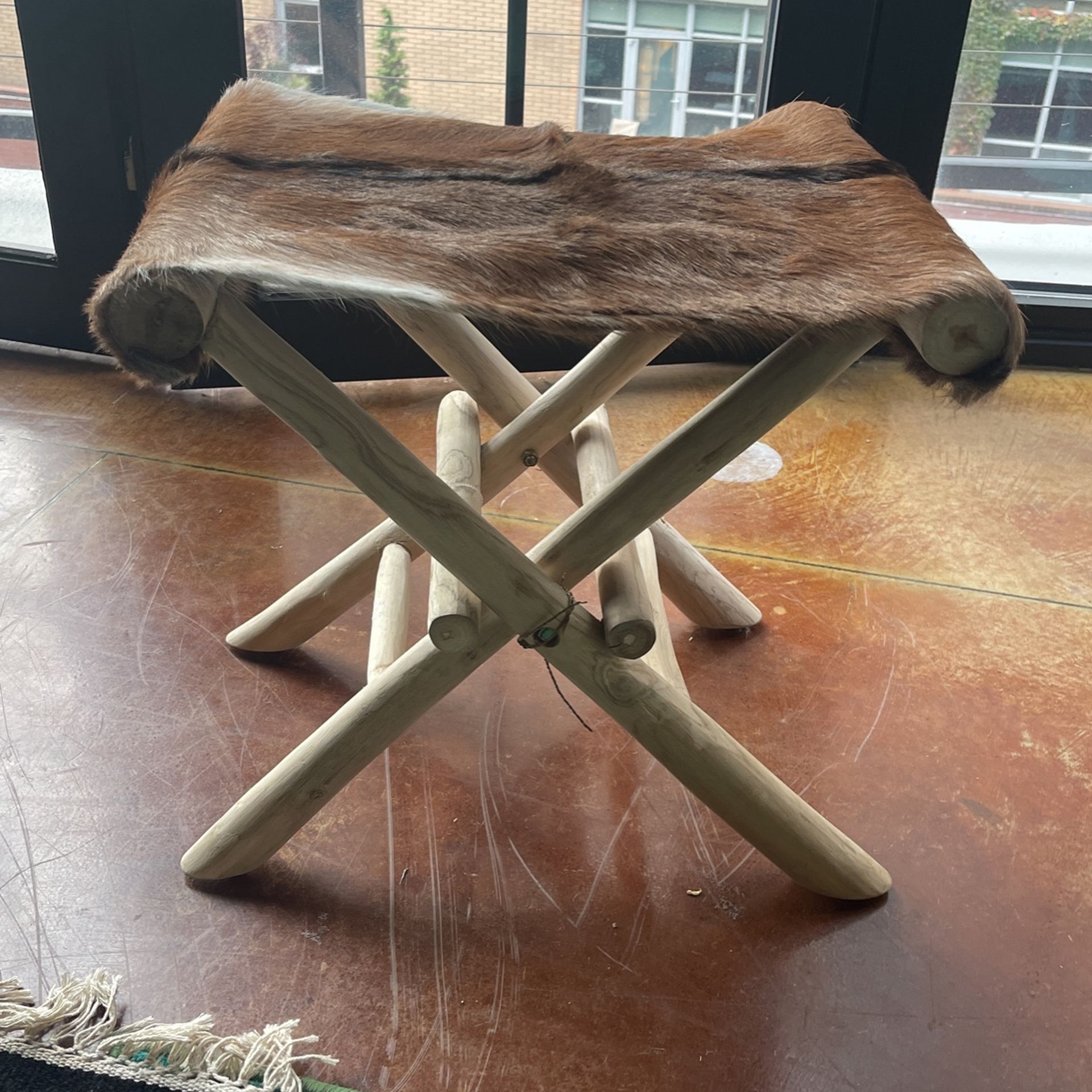 Genuine Cow Hide Stool 