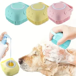 Silicone Pet Bath Brush 4-Pack Shampoo Dispenser Grooming Tool