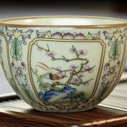 Plum blossom, orchid, bamboo, and chrysanthemum tea cups, master cups, tea bowl梅蘭竹菊茶杯大師杯茶盞中式功夫茶杯陶瓷茶具