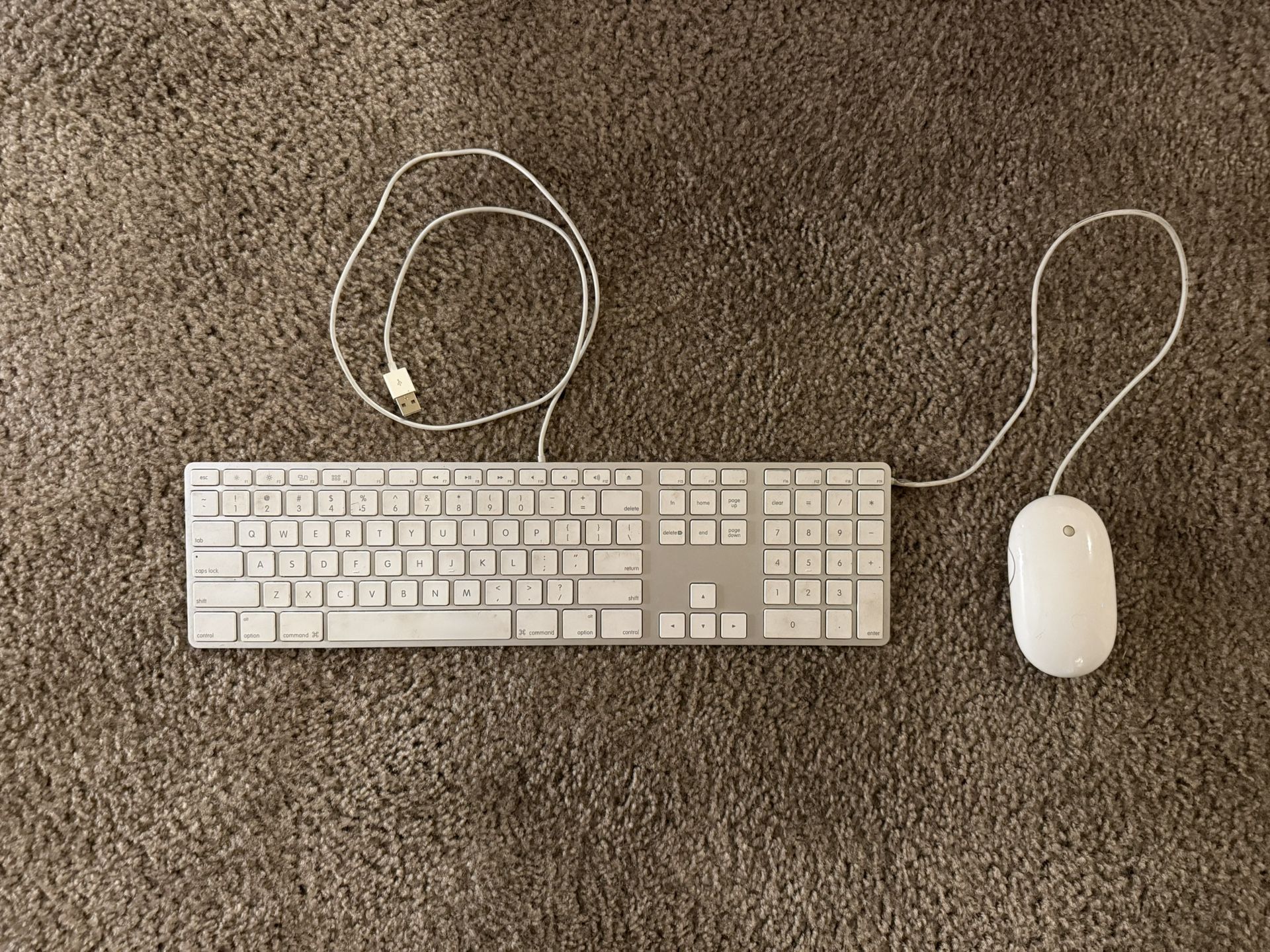 Apple White All USB Wired Keyboard A1243 and Apple (Wired) Mouse A1152