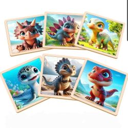 Dinosaur Puzzles Set of 6 New