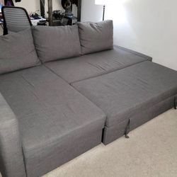 IKEA FRIHETEN Sleeper sectional w/storage grey