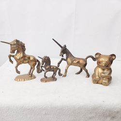 Vintage Mid Century Solid Brass Figurines -  $12 Each