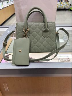 Green quilted plaid purse!