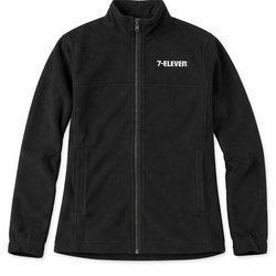 7-Eleven Black Fleece Zip Jacket Size Small Employee Logo Uniform
