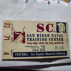 1952 SC Vs Trojan Ticket Stub 