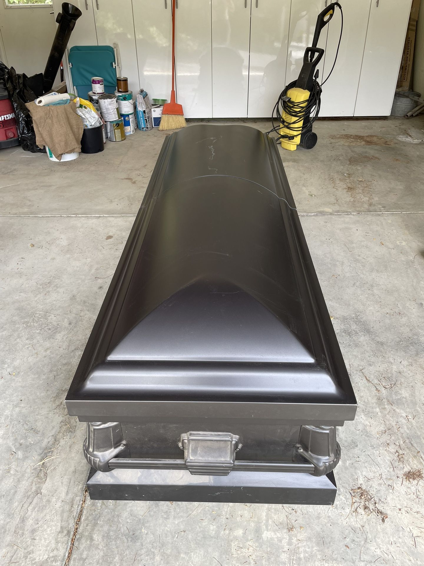 Life Size Black Casket - Halloween Decoration