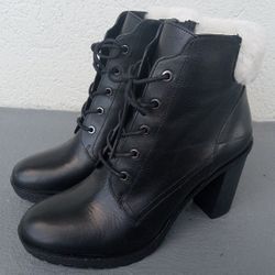 Michael Kors KIM All Leather Side-Zip Boots Shearling-Top Sz 10 NEW!!