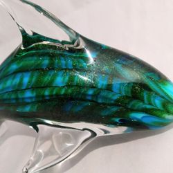 Antique Rare Crystal Whale Figurine 