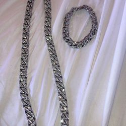 Cuban Link Chain For Show Both Bracelet And Chain $50