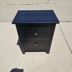 Black Solid Wood Nightstand 
