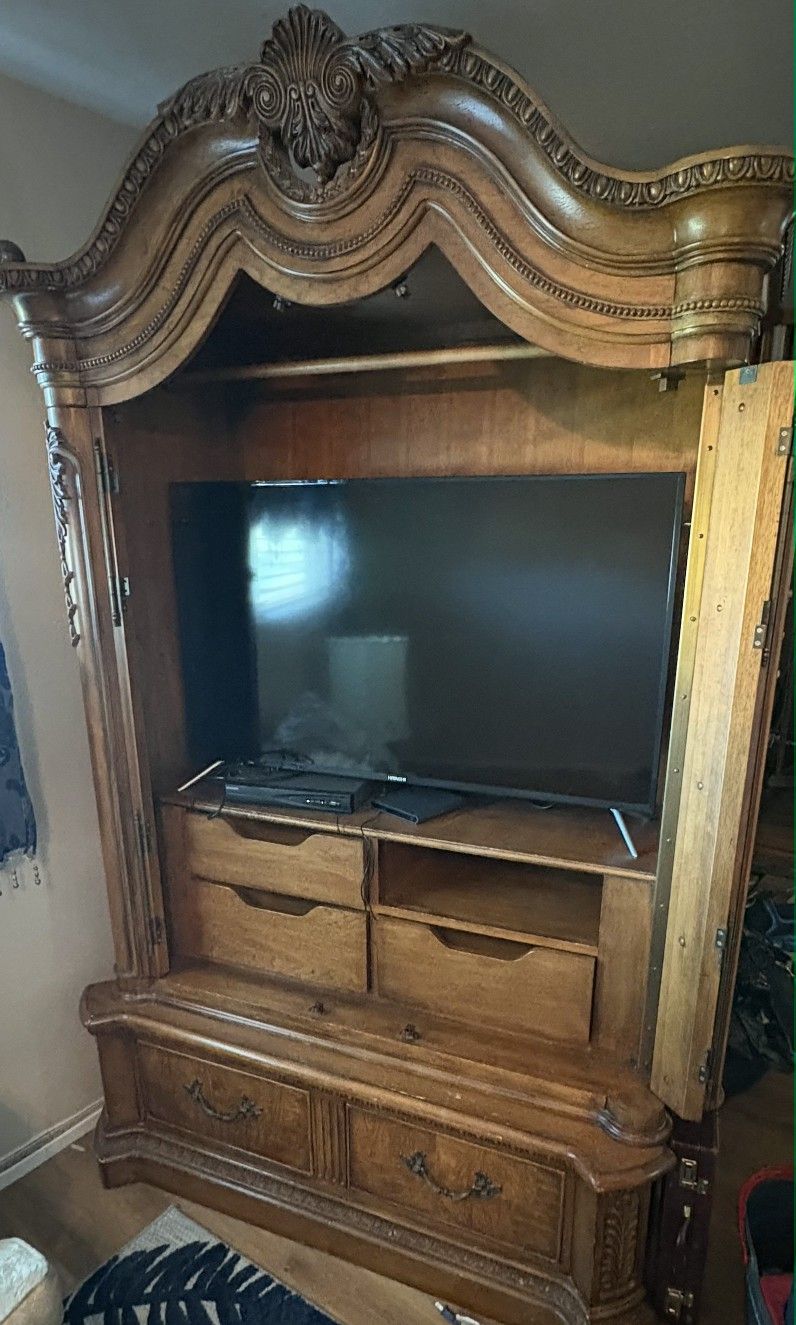 Walnut Wardrobe Armoire 