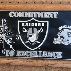 Vintage GameDay Oakland Raiders Wall Rectangular Football Wall Clock 