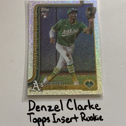 Denzel Clark Oakland A’s Outfielder Topps Short Print Insert Rookie Card. 