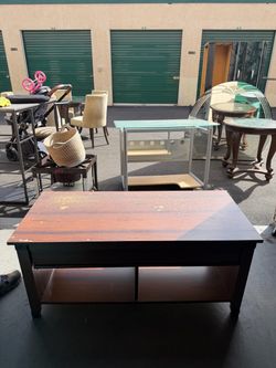 Wood TV Stand with Lower Shelf