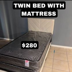 Twin Size Bed Frame With Mattress New Bedroom Furniture Cama Individual Nueva 