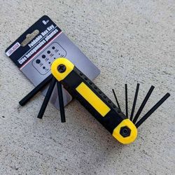 NEW 8-piece SAE folding compact hex hexagonal Allen wrench key set wrenches keys