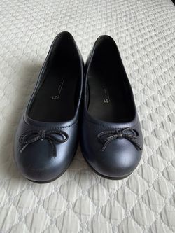 Navy Blue Ballet Flats with Bow Detail