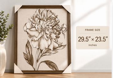 Framed Botanical Peony Wall Art Print - brand new