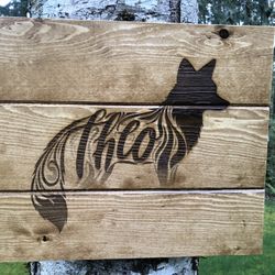 Custom Wood Burned Name X Image Signs 
