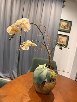 Faux Orchid Arrangement in Pot