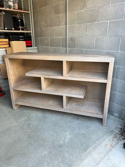 Low Wood Bookcase with Open Shelves