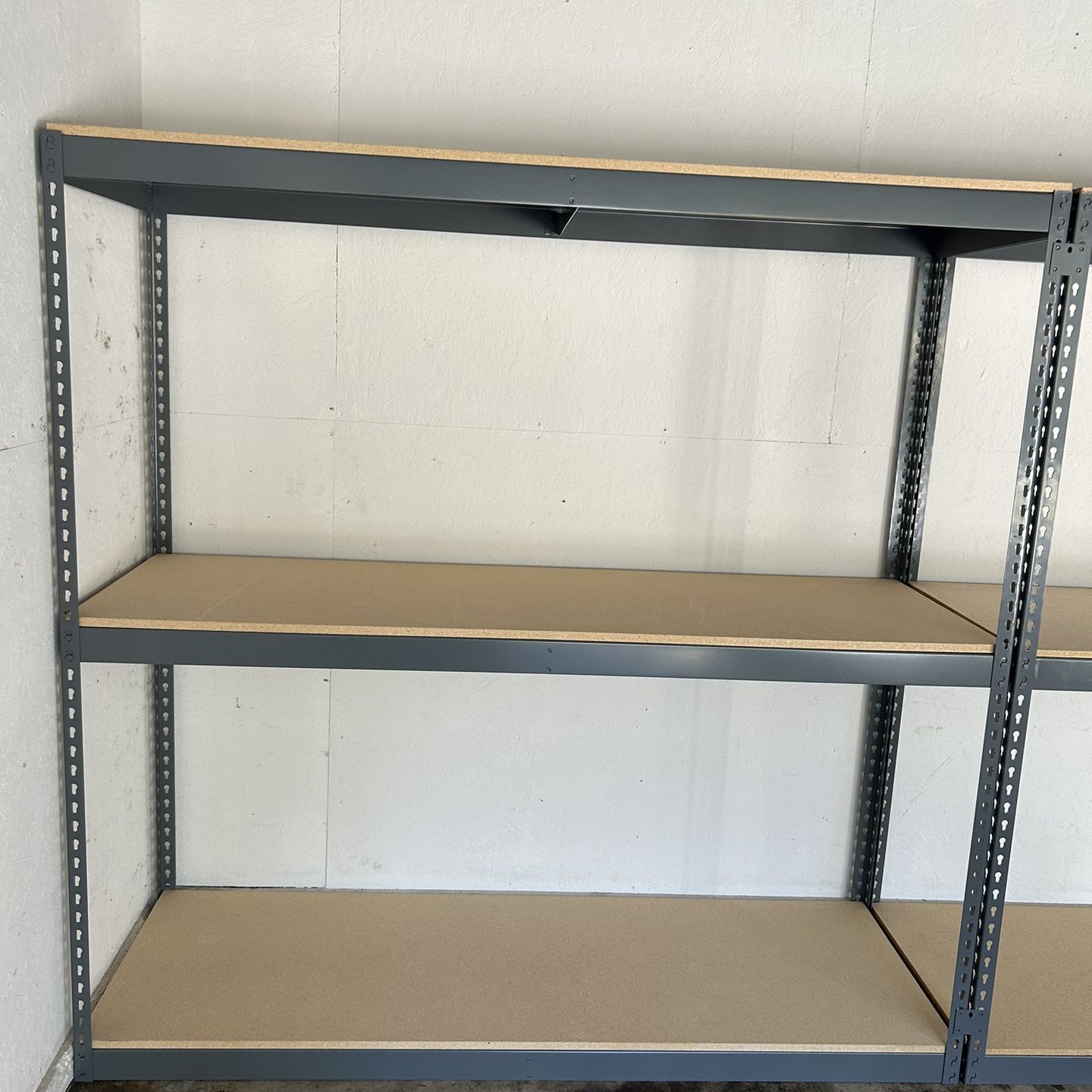 Garage Shelving 72 in W x 24 in D Boltless Shed Storage Shelves Heavy Duty Stronger than Homedepot & Lowes Racks Delivery Available