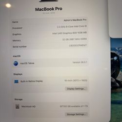 MacBook Pro 2019 16”