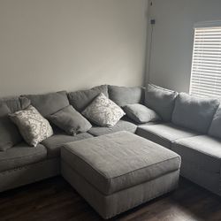 Sectional Couch Long With Pillows 