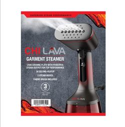 CHI LAVA Ceramic Plate Garment Steamer for Clothes with Fabric Brush 2 Steam Modes 1600 Watts (Model: 11610)