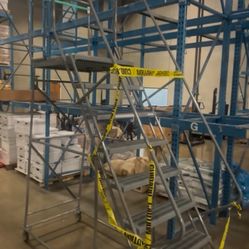 💥NEW💥. COTTERMAN Rolling Ladder: 8.3 ft Platform Ht, Assembled, Steel, Foot-Activated Step Lock, Serrated