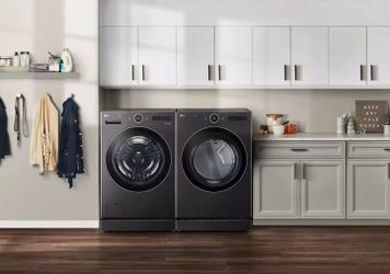LG Front Load Washer & Gas Dryer SET – TurboWash & TurboSteam in Black Steel – LESS THAN HALF PRICE! 