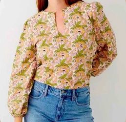 J. Crew Cotton Liberty Blouse in Butterfield Poppy Size XXS