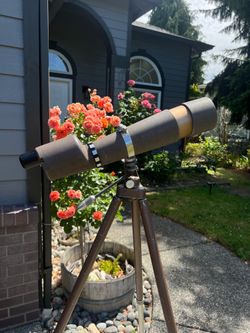 Vintage Swift Model 821 Spotting Scope Lens 60x Tripod Telescope