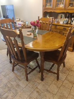 Antique Mid Century Modern Dining Room Table - Fits Up To 6