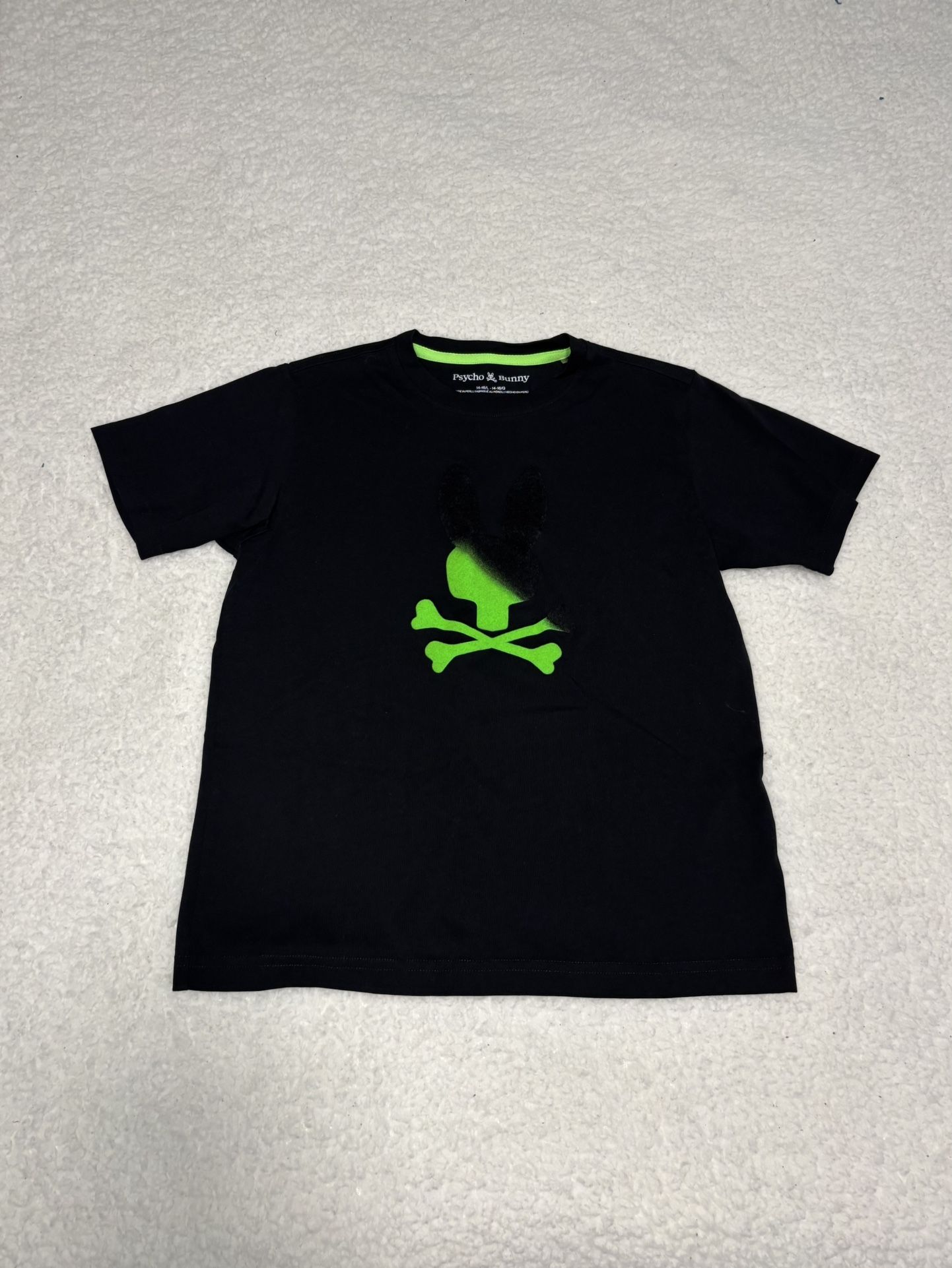 Psycho Bunny Kids Black Payson Velour Graphic Print T-shirt