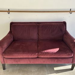 Deep Purple Velvet Loveseat Sofa