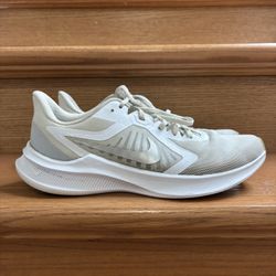 Nike Downshifter 10 White Metallic Silver Woman’s Running Shoes 