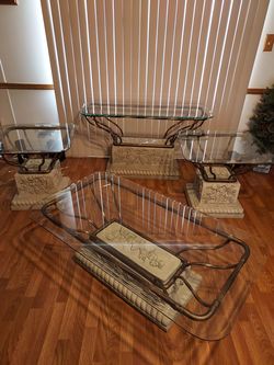 Living Room Tables Glass Set