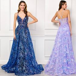 New With Tags Floral Print Corset Bodice Long Formal Dress & Prom Dress $219